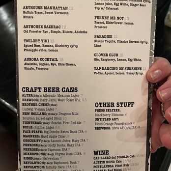 Arthouse - Cocktail Menu & Beer - American Near Me - Aurora, Illinois