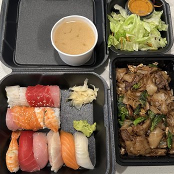 Kitajima Sushi & Thai - Kitajima Combo with Rainbow Roll and Pad See Ew with Beef - Japanese Near Me - Tustin, California Kitajima Sushi & Thai - Kitajima Combo with Rainbow Roll and Pad See Ew with Beef - Japanese Near Me - Tustin, California