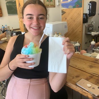The Beach Hut - Rosie enjoys her snow cone on a warm summers day, she doesn't have a worry on her mind, just icy delight - Hawaiian Near Me - Torrance, California The Beach Hut - Rosie enjoys her snow cone on a warm summers day, she doesn't have a worry on her mind, just icy delight - Hawaiian Near Me - Torrance, California