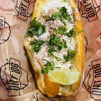 Dirt Dog Downey - Veggie Dog- with elote. - Hot Dogs Near Me - Downey, California Dirt Dog Downey - Veggie Dog- with elote. - Hot Dogs Near Me - Downey, California