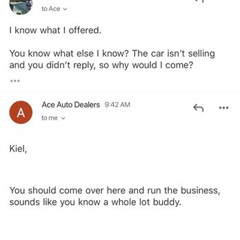 Ace Auto Dealers - Sasan's sarcastic response - Used Car Dealers Near Me - Martinez, California Ace Auto Dealers - Sasan's sarcastic response - Used Car Dealers Near Me - Martinez, California