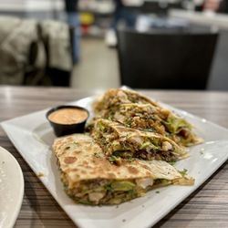 Elm Street Diner - Double Stacked Fried Chicken Bigg Mac Quesadilla