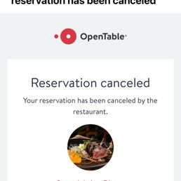 Cancellation at 4:13 for a 4:45 reservation Cancellation at 4:13 for a 4:45 reservation