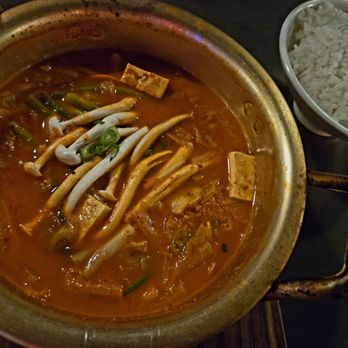 K-Pub - Kimchi Tofu with Pork and White Rice - Ramen Near Me - North Hollywood, California