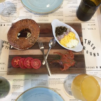 Sixty Vines - BEET CURED SALMON & BAGEL BOARD - New American Near Me - Plano, Texas Sixty Vines - BEET CURED SALMON & BAGEL BOARD - New American Near Me - Plano, Texas