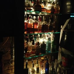 Mata Hari's - Just one of the many racks of plentiful spirits.
