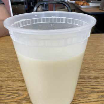 Seasons Cafe - Large soy milk (sorry, I drank some of it before I took the picture. The container was almost full) - Chinese Near Me - Diamond Bar, California Seasons Cafe - Large soy milk (sorry, I drank some of it before I took the picture. The container was almost full) - Chinese Near Me - Diamond Bar, California