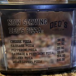 Champs Sports Bar and Grill - Pizza Menu