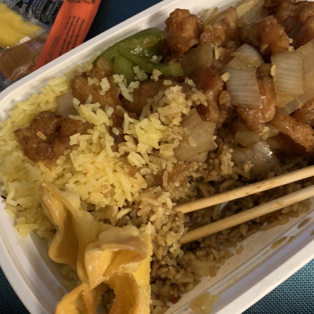 China Coast - Black pepper chicken and pork fried rice. - Chinese Near Me - Panama City Beach, Florida