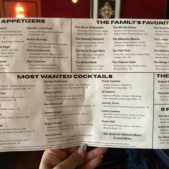 The Syndicate - Menu - Speakeasies Near Me - Livermore, California
