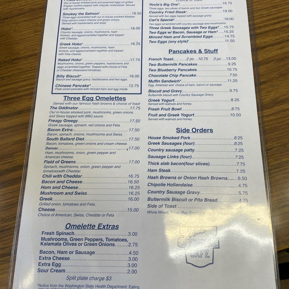 Voula's Offshore Cafe - menu - Breakfast & Brunch Near Me - Seattle, Washington Voula's Offshore Cafe - menu - Breakfast & Brunch Near Me - Seattle, Washington