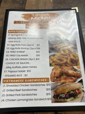 Menu photo 2 4 Seasons Vietnamese Restaurant Chicago, IL Menu photo 2 4 Seasons Vietnamese Restaurant Chicago, IL
