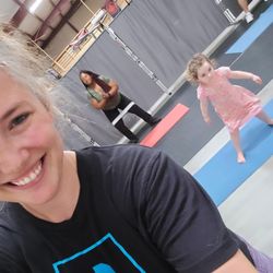 Ellison Fitness Innovations - Mae is taking this class serious!