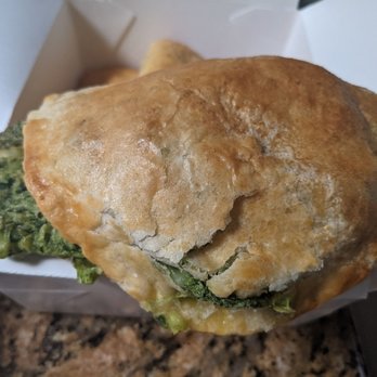 Milohas - Cracked empanada filling poured out and baked into an unappetizing green goop. - Bakeries Near Me - San Jose, California Milohas - Cracked empanada filling poured out and baked into an unappetizing green goop. - Bakeries Near Me - San Jose, California