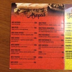 Miss Venezuela - Page 1 of menu (March 2018)
