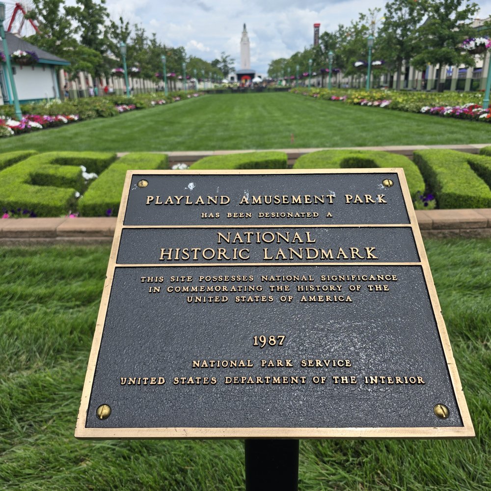 Playland Park - Playland Park National Historic Landmark Plaque by the Entrance - Amusement Parks Near Me - Rye, New York Playland Park - Playland Park National Historic Landmark Plaque by the Entrance - Amusement Parks Near Me - Rye, New York