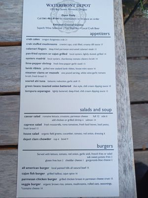 Menu photo 5 Waterfront Depot Restaurant Florence, OR Menu photo 5 Waterfront Depot Restaurant Florence, OR
