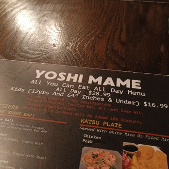 Yoshi Mame - AYCE price. - Sushi Bars Near Me - Albuquerque, New Mexico