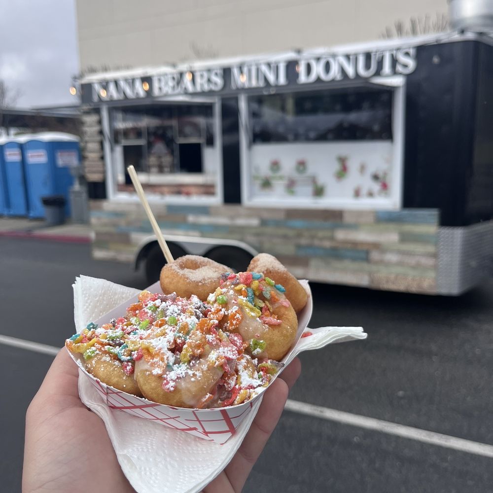 Nana Bears Mini Doughnuts - Half fruity pebbles Half cinnamon sugar - Food Stands Near Me - Lathrop, California Nana Bears Mini Doughnuts - Half fruity pebbles Half cinnamon sugar - Food Stands Near Me - Lathrop, California