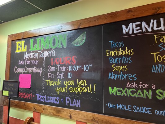 Menu photo 1 El Limon - Bryn Mawr Bryn Mawr, PA Menu photo 1 El Limon - Bryn Mawr Bryn Mawr, PA