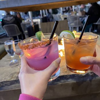 Chandler's Oceanfront Dining - Fireside drinks by sunset - New American Near Me - Carlsbad, California