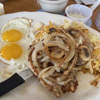 Dot Coffee Shop - Grilled Smothered Pork Chops - American Near Me - Houston, Texas Dot Coffee Shop - Grilled Smothered Pork Chops - American Near Me - Houston, Texas
