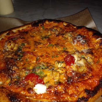 Bar Poet - casablanca pizza. Bit too spicy and crust had no flavor, $18 CAD - Pizza Near Me - Toronto, Ontario