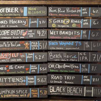 Naukabout - Some of the recent selections. This menu changes regularly. - Breweries Near Me - Mashpee, Massachusetts