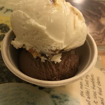 Ample Hills Creamery - Commodore on top and Mexican hot chocolate on the bottom - small cup for $4.95 - Ice Cream & Frozen Yogurt Near Me - Brooklyn, New York Ample Hills Creamery - Commodore on top and Mexican hot chocolate on the bottom - small cup for $4.95 - Ice Cream & Frozen Yogurt Near Me - Brooklyn, New York
