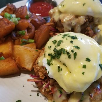 The Brixton - Fried chicken eggs Benedict - New American Near Me - San Francisco, California The Brixton - Fried chicken eggs Benedict - New American Near Me - San Francisco, California