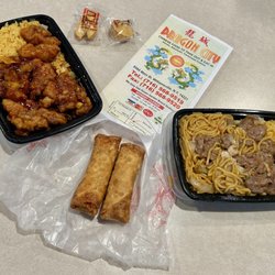 Dragon City - Orange chicken and Beef combo dinners