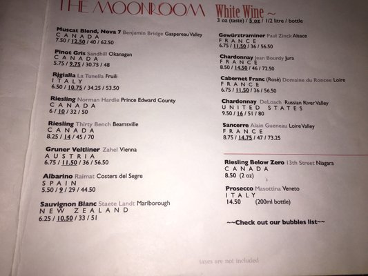 Menu photo 7 The Moonroom Ottawa, ON