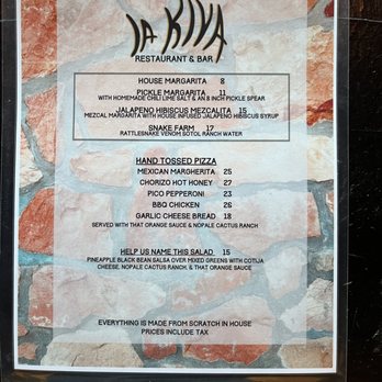La Kiva Restaurant & Bar - Food menu on October 30th 2025 - Bars Near Me - Terlingua, Texas La Kiva Restaurant & Bar - Food menu on October 30th 2025 - Bars Near Me - Terlingua, Texas