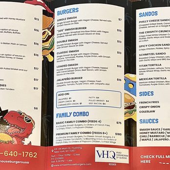 Smash House Burgers Queens - Menu - Burgers Near Me - Flushing, New York