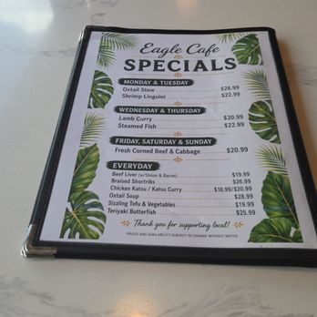 Eagle Cafe - Menu - Breakfast & Brunch Near Me - Honolulu, Hawaii