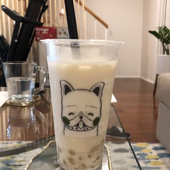 BoBaPoP - Flower green milk tea with white boba - Coffee & Tea Near Me - San Gabriel, California