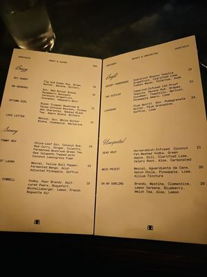 Menu photo 1 Bar Benjamin Los Angeles, CA