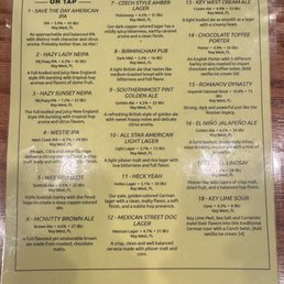Menu as of April 2026 Menu as of April 2026