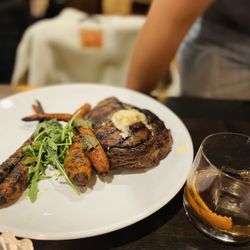 Cask & Cleaver Steakhouse - Highly recommend the roasted carrots as a side! The mint is a delicious, unexpected touch. The steak was wonderful and perfectly cooked.