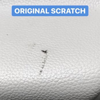 Caliber Collision - Original scratch on my leather armrest that they agreed to fix. It was the size of a quarter. - Body Shops Near Me - Chino, California