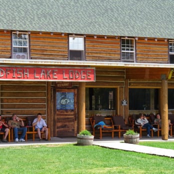 Redfish Lake Lodge - Redfish Lake Lodge: the shade of the lodge's patio. - Boating Near Me - Stanley, Idaho