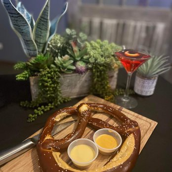 Rivalry Alehouse - a pretzel and two dipping sauces - Bars Near Me - Antioch, Illinois Rivalry Alehouse - a pretzel and two dipping sauces - Bars Near Me - Antioch, Illinois
