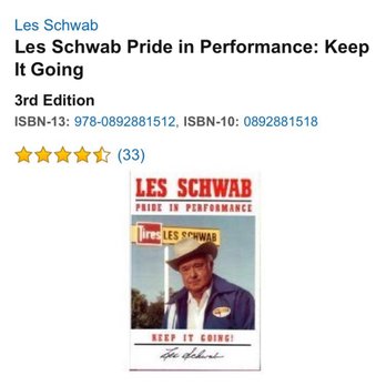 Les Schwab Tire Center - Book: Owner/Leadership that Prioritizes Customer Service, Employee Satisfaction. Refreshing in these times. Win-Win w Loyal Customers. - Tires Near Me - Vancouver, Washington