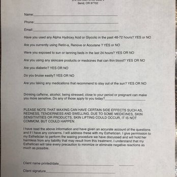 BENDover Wax Studio - Our intake form. Everyone should fill this out before their appointment. - Waxing Near Me - Bend, Oregon BENDover Wax Studio - Our intake form. Everyone should fill this out before their appointment. - Waxing Near Me - Bend, Oregon
