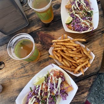 Deckhand Dave's Fish Tacos - Sampler fish taco and fries - Food Trucks Near Me - Juneau, Alaska Deckhand Dave's Fish Tacos - Sampler fish taco and fries - Food Trucks Near Me - Juneau, Alaska