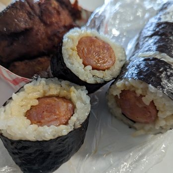 Waikane Store - both kinds of maki sushi rolls (futomaki and the Portuguese shown here) were cut into 8 pieces each! - Japanese Near Me - Kaneohe, Hawaii Waikane Store - both kinds of maki sushi rolls (futomaki and the Portuguese shown here) were cut into 8 pieces each! - Japanese Near Me - Kaneohe, Hawaii