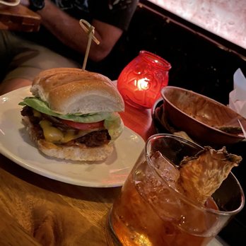 The Haberdasher - Smash burger and an Island 11 cocktail. - Cocktail Bars Near Me - Mobile, Alabama The Haberdasher - Smash burger and an Island 11 cocktail. - Cocktail Bars Near Me - Mobile, Alabama