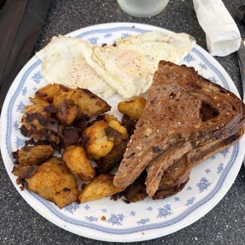 Whistle Stop Cafe - 2 eggs over medium with home fries and toast - Breakfast & Brunch Near Me - Deep River, Connecticut Whistle Stop Cafe - 2 eggs over medium with home fries and toast - Breakfast & Brunch Near Me - Deep River, Connecticut