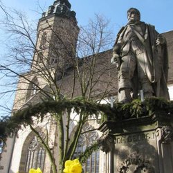 Brunne : Kurfürst Johann Georg I. - Der Brunnen mit dem Petridom Bautzen.