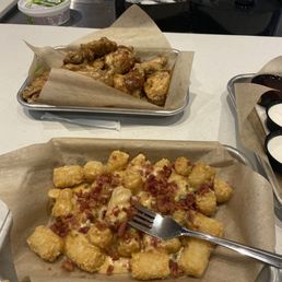 Tater Tots loaded and parmesan traditional wings